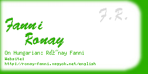 fanni ronay business card